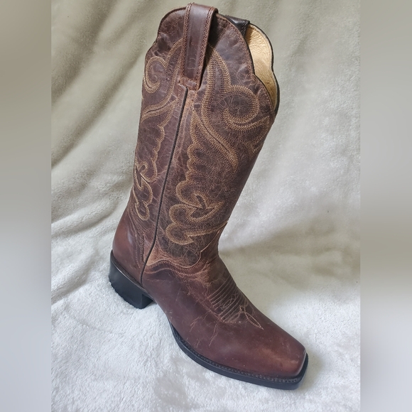 J.B. Dillon Western Cowgiel Boots Sz 9 B Brown - Picture 7 of 8